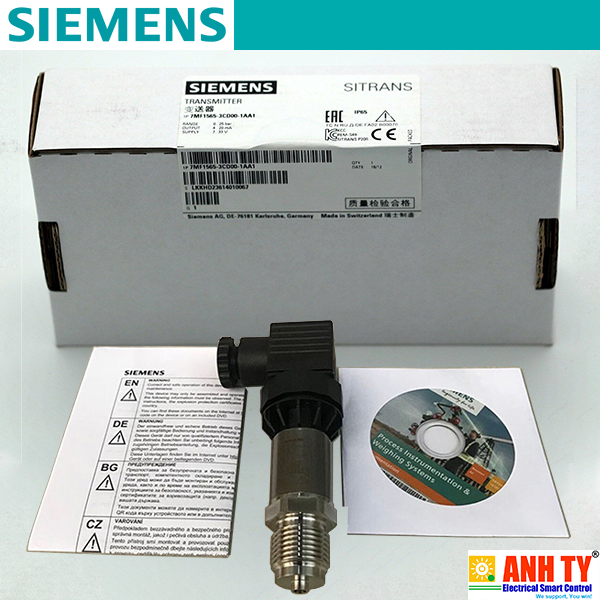 Cảm biến áp suất 0-25bar 4-20mA 2-Wire G1/2 Siemens 7MF1565-3CD00-1AA1